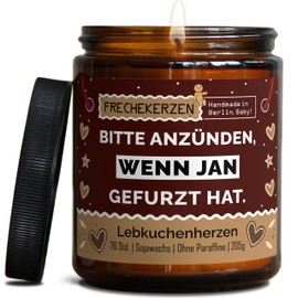 Lustige Duftkerze mit Spruch für Freunde, Geschwister, Papa | Handgemacht aus Sojawachs |Personalisierte Geschenkkerze In Geschenkbox | Valentinstag Geschenk Geburtstag |Lebkuchen