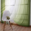 DWCN Oliver Green Ombre Sheer Curtains - Faux Linen Gradient