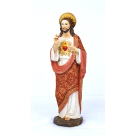 Pacific Giftware Sacred Heart of Jesus Figurine with Fabric Clothing 12 inch H