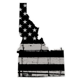 CustomDecal US Idaho State (N13) Distressed Flag Vinyl Decal Sticker Car/Truck Laptop/Netbook