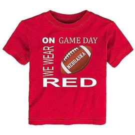 Future Tailgater On Game Day Baby Toddler Tshirt for Nebraska Fans - Red (US, Age, 3 Years, Red)