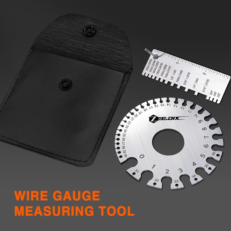 ZeeDix Wire Gauge Measuring Tool (2 Pcs) - Round Dual