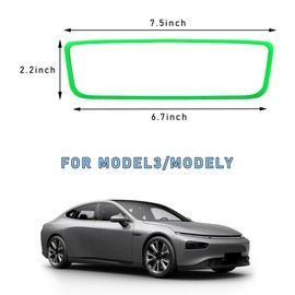 povtii Rear View Mirror Protector Frame, Silicone Automotive Interior Rearview Mirror Cover for Women Girls, Mirror Edge Protective Cover Compatible with Model 3 Y, Car Accessories (Fluorescent Green)