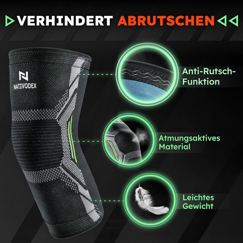 NativoDex Stabilizing Knee Support for Meniscus and Ligaments, Non-Slip, Compression
