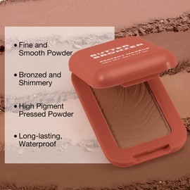 Boobeen Soft Matte Bronzer, Contour Palette Powder for Face, Bronzing Powder Natural Blush Powder for Contouring, Long-lasting Buildable, Bronzed Shimmer