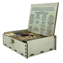 Gift Box Smoking Box with 12 Types of Incense Mixtures for Letting Go and Meditation, 14 x 10 x 4 cm