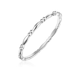 GLANZSTÜCKE MÜNCHEN Women's Ring 925 Sterling Silver Rhodium-Plated Silver Ring, 56, Silver, No Gemstone