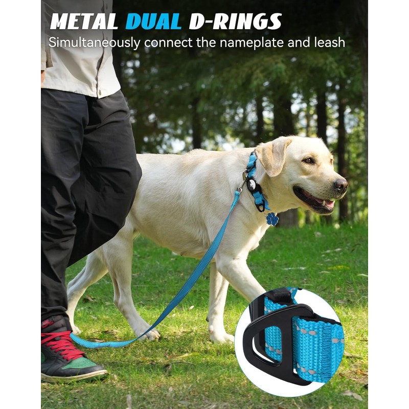 Joytale Airtag Dog Collar, Reflective Pet Collar with Waterproof AirTag