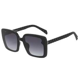 Piranha Eyewear Jackie Square Black Women's Sunglasses with Smoke Lenses