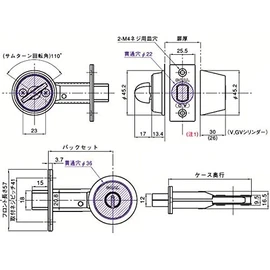 Goal V18 V-AD-5 Lock 11 Stainless Steel Silver 3 Dimple Keys, Entrance Door Opening Auxiliary Lock, Backset: 2.4 inches (60 mm), Door Thickness: 1.2 - 1.7 inches (30 - 43 mm)