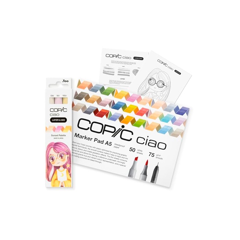 Copic Ciao LAYER & MIX Starter Set Sunset, Marker Set