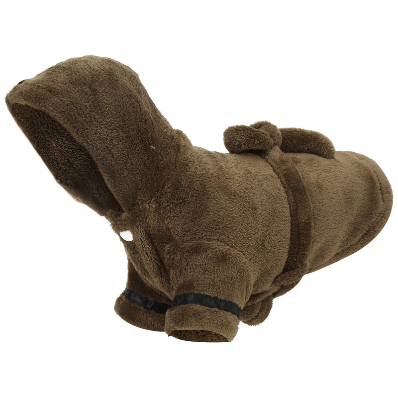 Pet Bathrobe Warm Flannel Quick Drying Dog Hooded Bath Towel
