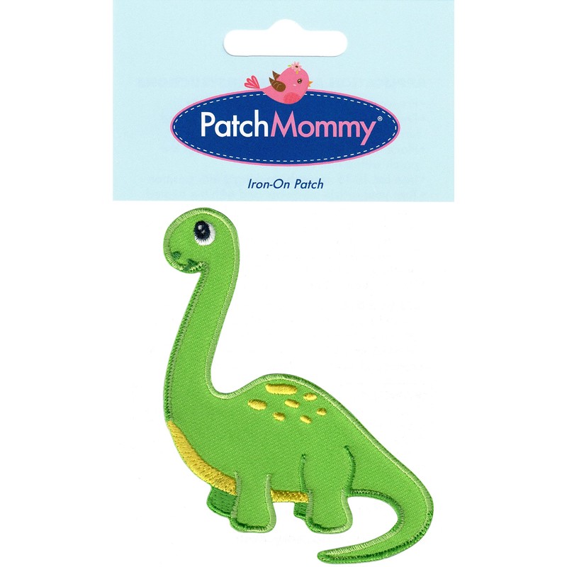 PatchMommy Dinosaur Patch, Iron On/Sew On - Embroidered Applique Motif
