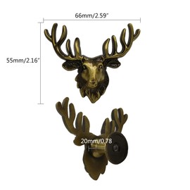 brandname SCRTB Deer Head Knobs 4 Pcs Cute Deer Head Knobs Furniture Door Cabinet Wardrobe Closet Dresser Cupboard Pull Handle Decorative Hardware Accessories (Bronze)