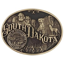 Montana Silversmiths Attitude State Heritage Oval Antiqued Patina Western Belt Buckle