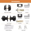 Probrico Front Door Entry Handles Lockset and Single Cylinder Deadbolt