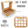BAKELUV Brown 12 Cupcake Boxes, Cupcake Containers | 13x9.5x4, 50