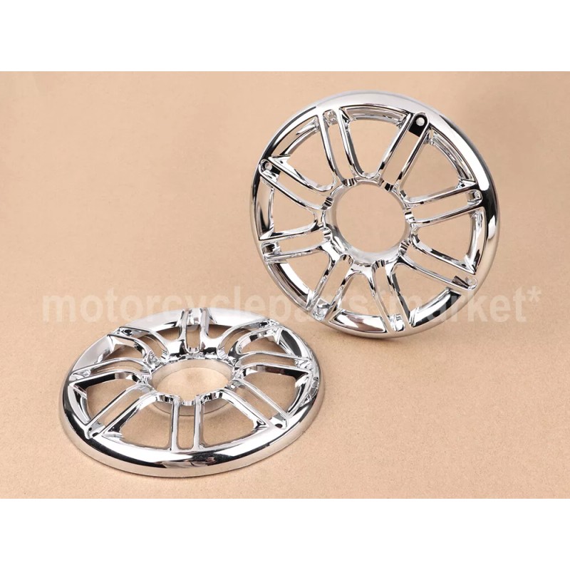 Unbranded 2X Chrome Round 3D Rear Speaker Grill Cover For