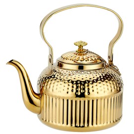 SANQIAHOME HD Copper Teapot with Infuser 42oz(1.2 litres) 4-5 Cups, Stainless Steel Water Boilers Loose Leaf Tea Maker Water Kettle for Stovetop Induction/Gas