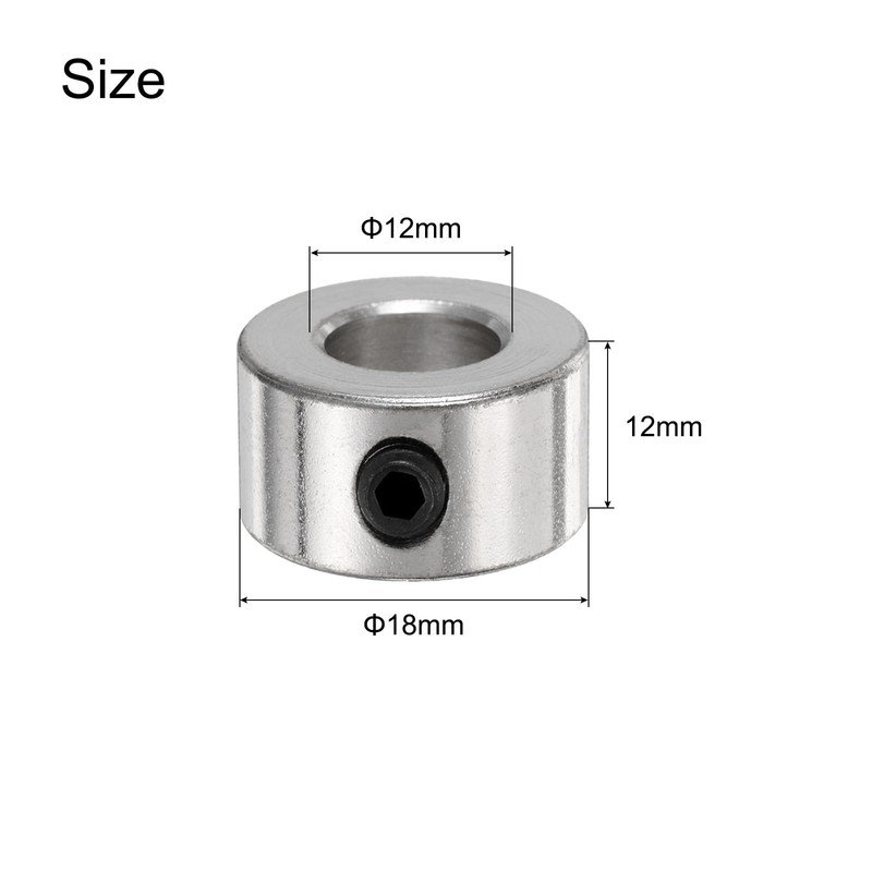 sourcing map 20pcs Set Screw Collars 12mm Bore Shaft Collars,