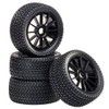 Buggy Tyre Rim Set Street with 10-Spoke Rim Black 1:8