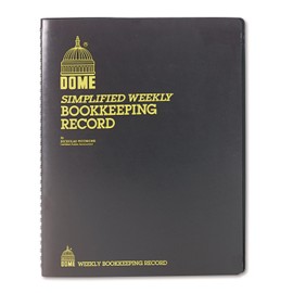DomeSkin Dome DOM600 Bookkeeping Record Book Weekly 128 Pages 9 x11 Inches, Brown