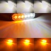KaiDengZhe 4Pcs 6LED Amber&White Sync Feature Emergency Warning Light Beacon