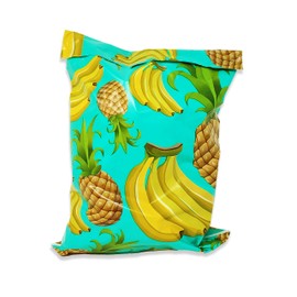 30 Pack Poly Mailers 10x13 Inch, Designer Clothing Shipping Mailing Envelope Bags, Self Sealing W/Kissy Stickers (Teal Pineapple Bananna)