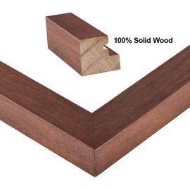 RPJC 5x7 inch Picture Frame Made of Solid Wood and High Definition Glass Display Pictures 4x6 with Mat or 5x7 Without Mat for Wall Mounting Photo Frame Brown