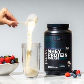 KAE Active Easily Digestible Vanilla Grass-Fed Whey Protein Isolate Powder. Clean Formula with only 5 Ingredients. 25g of Protein.