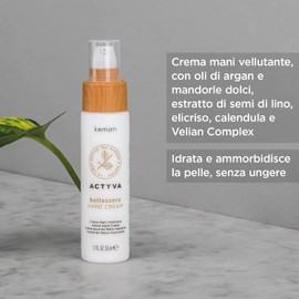 Kemon - Actyva Bellessere Hand Cream, Velvety Hand Cream with Argan and Almond Oils, Moisturising and Anti-Aging Effect - 50 ml
