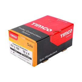 TIMCO Solo Chipboard & Woodscrews - PZ - Double Countersunk - Yellow - 5.0 x 100mm - Box of 100