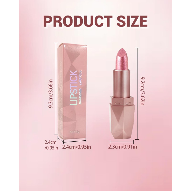 Purple Glitter Lipstick for Women, Metallic Shimmer Long Lasting Lip