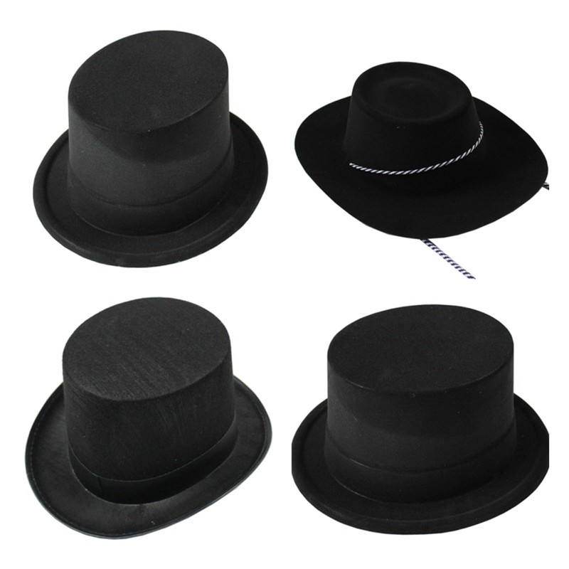 SUXINRY Magician's Top Hat for Adults, Black Color, Unisex, All