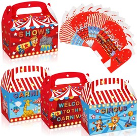 LIYDE 12 PCS Circus Decorations, Carnival Party Favors Treat Boxes Circus Party Decorations Circus Theme Party Supplies for Home Baby Swower Paper Baskets