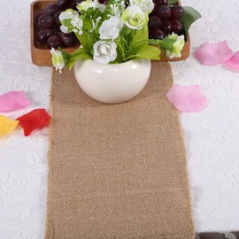 Jute Tischläufer, Vintage Natur Stil Leinen Sackleinen Stoff Sackleinen Tischläufer für Handwerk Stuhl Weihnachten Hochzeit Dekoration(15x200cm)