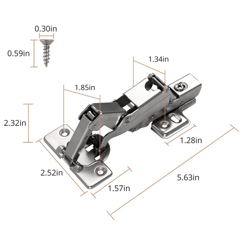 Bohaner 2 Pcs 165 Degree Kitchen Cabinet Hinges, Soft Close