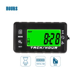 Runleader Digital Self Powered Hour Meter Tachometer,Maintenance Reminder,Alert RPM Reminder,User Shutdown,Waterproof,Use for ZTR Lawn Mower Generator Marine ATV Motor and Gas Powered Equipment