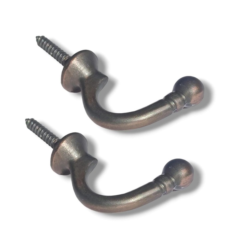 Ball End Curtain Holdbacks Hooks Gun Metal Ball End Curtain