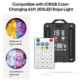 Solar Panel & Remote for ICRGB Cool/Warm White to Multicolor -Colorchange