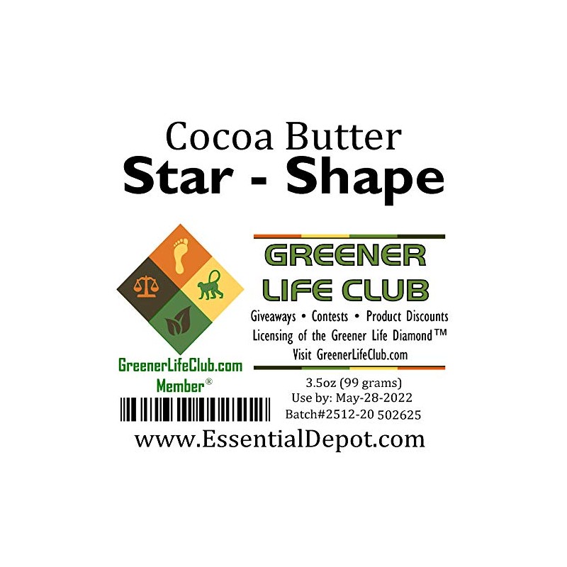 Cocoa Butter - Star - Kosher - Raw - Unrefined