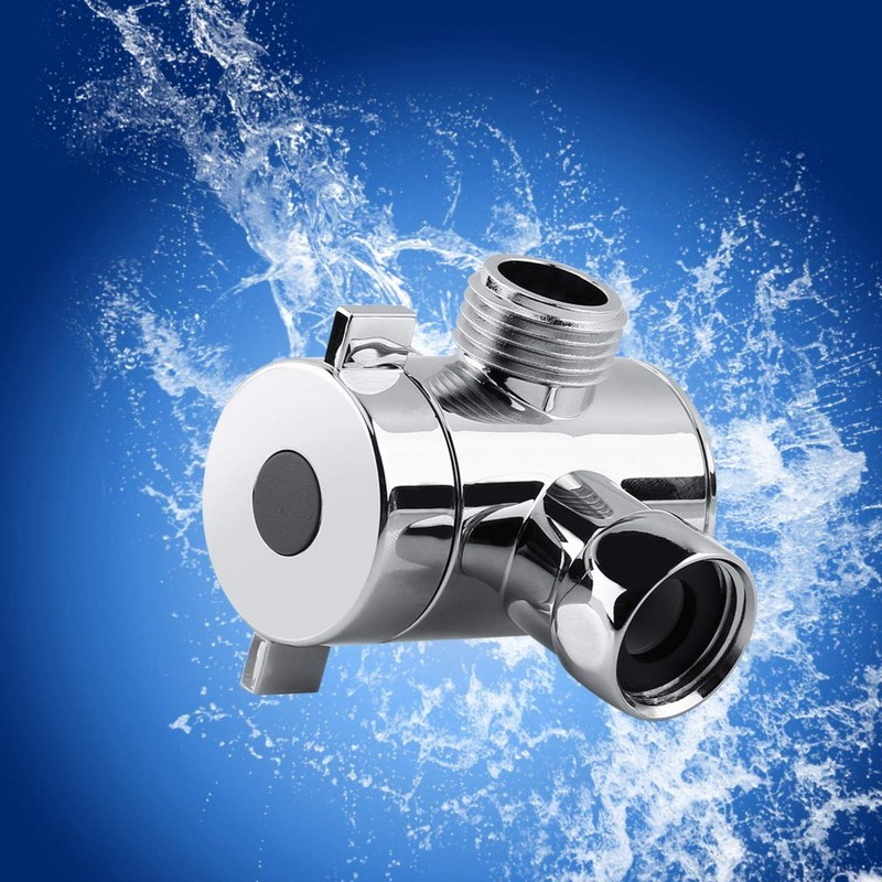 G1/2'' 3-Way T-Adapter Diverter Valve, Adjustable Shower Head Arm Mounted,