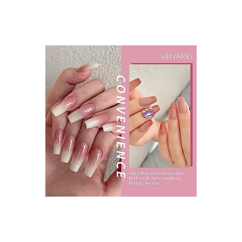 Acrylic Nail Tips Set, Venares 500 Pieces White Nail Tips