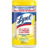 Lysol 84251CT Lysol Disinfecting Wipes, Lemon, 80 Wipes, 2PK/CT, White
