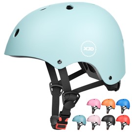XJD Kids Helmet Toddlers Bike Helmet Age 3-13 Years Adjustable Skateboard Helmet for Cycle BMX Scooter Roller Skating for Children Boys/Girls (Light Blue, Small)
