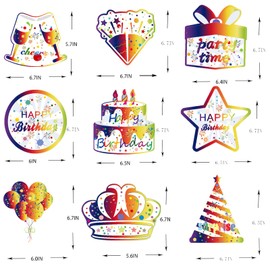 9Pcs Colorful Happy Birthday Decorations Honeycomb Centerpieces Theme Birthday Table Centerpiece Party Supplies 15th 16th 21th 30th 40th 50th 60th Bday Table Topper for Man Women