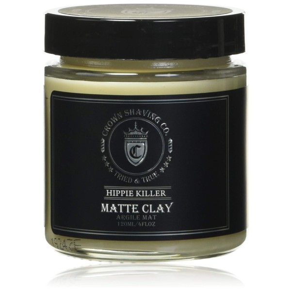 Crown Shaving Hippie Killer Matte Styling Clay, 120 milliliters/4 ounces