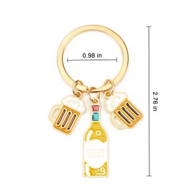 Schlüsselanhänger mit Weinglas, Bier Wein Zubehör, Geschenke für Bierliebhaber, Geschenk zum Geburtstag