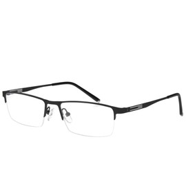 Jcerki Black Half Frame Business Bifocals Reading Glasses 1.50 Men Women Fashion Light Bifocals Reading Eyeglasses
