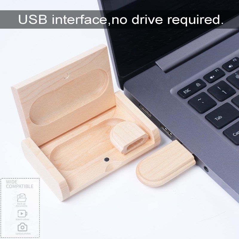 Yaxiny 64GB 3.0 Maple Wood USB Flash Drive with Wooden